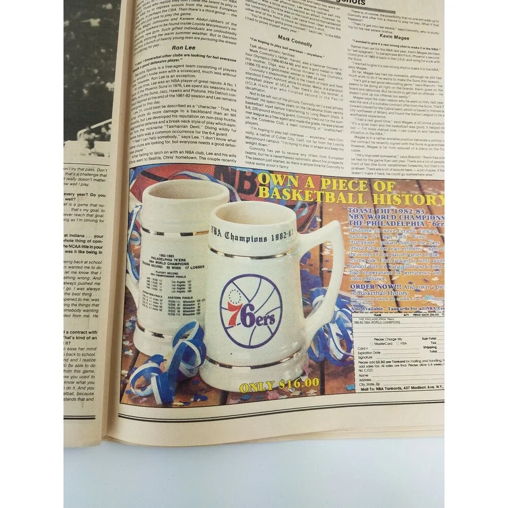 RARE 1983 NBA Today Newspaper Magazine Basketball Kelly Tripucka VTG 80s Vintage